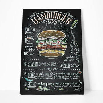 Gearhumans 3D Hamburger Recipe Canvas