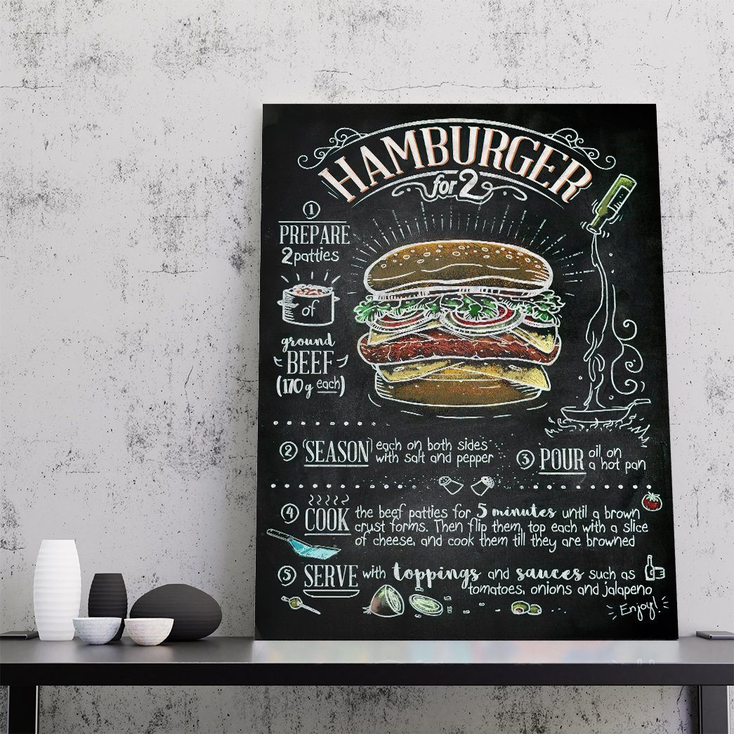 Gearhuman 3D Hamburger Recipe Canvas GK26021 Canvas