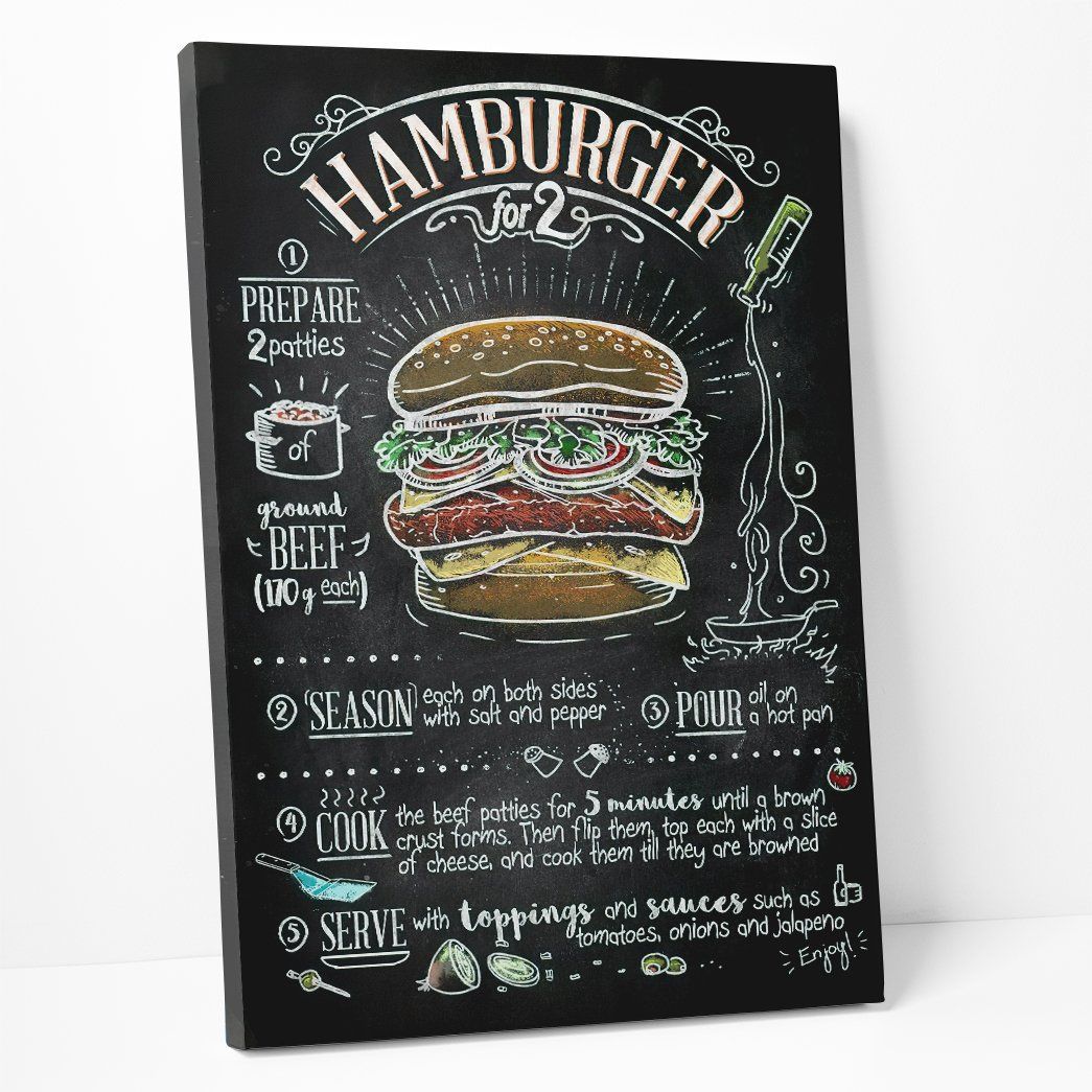 Gearhuman 3D Hamburger Recipe Canvas GK26021 Canvas