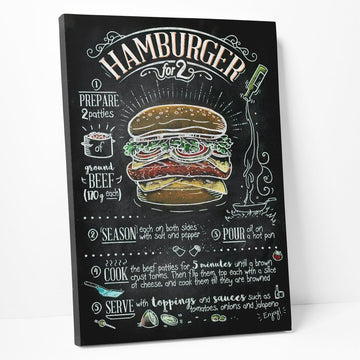 Gearhumans 3D Hamburger Recipe Canvas