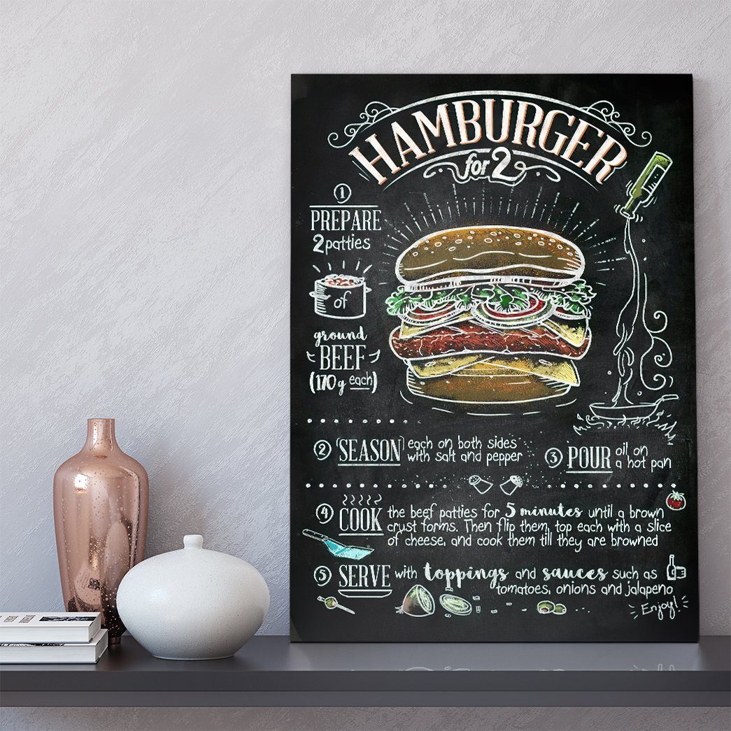 Gearhuman 3D Hamburger Recipe Canvas GK26021 Canvas