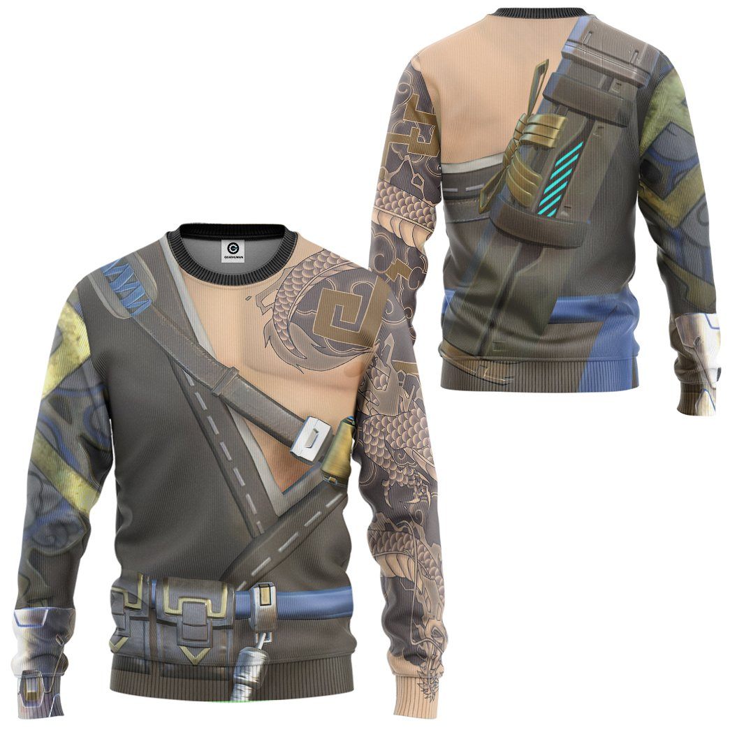 Gearhuman 3D Hanzo Overwatch Custom Tshirt Hoodie Appreal GK151217 3D Apparel 