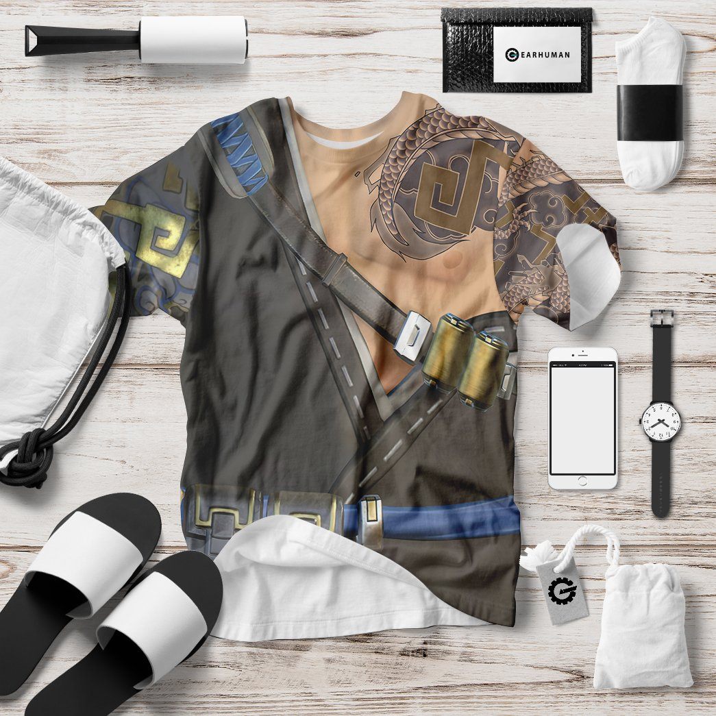 Gearhuman 3D Hanzo Overwatch Custom Tshirt Hoodie Appreal GK151217 3D Apparel 