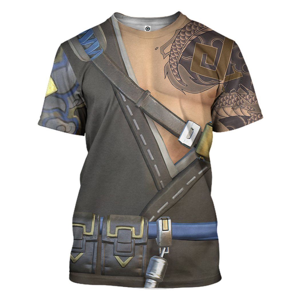 Gearhuman 3D Hanzo Overwatch Custom Tshirt Hoodie Appreal GK151217 3D Apparel T-Shirt S 