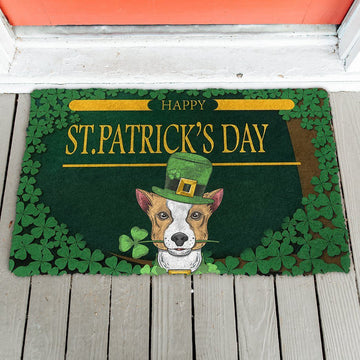 Gearhumans 3D Happy St Patrick Day Beagle Custom Doormat