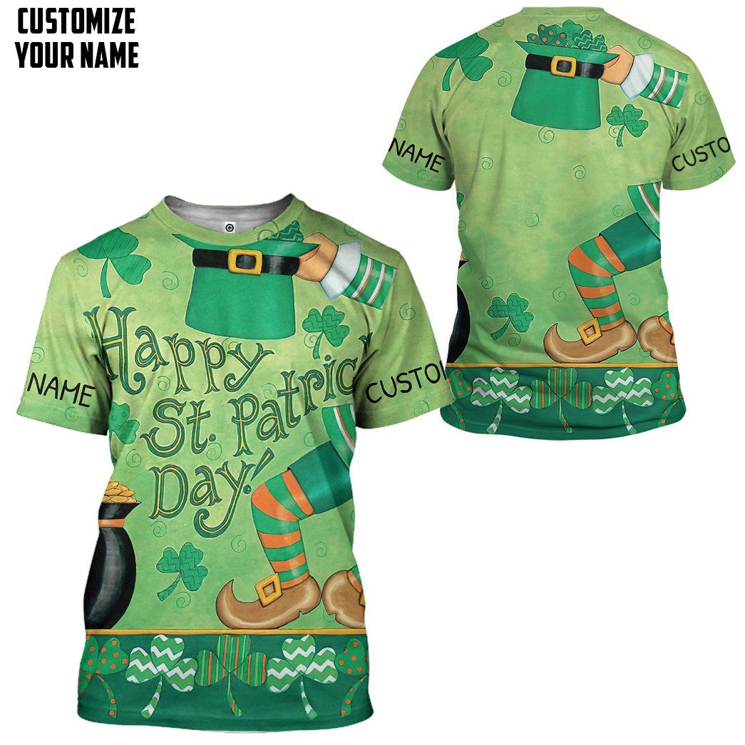 Gearhuman 3D Happy St Patrick's Day Custom Name Tshirt Hoodie Apparel GB01029 3D Apparel