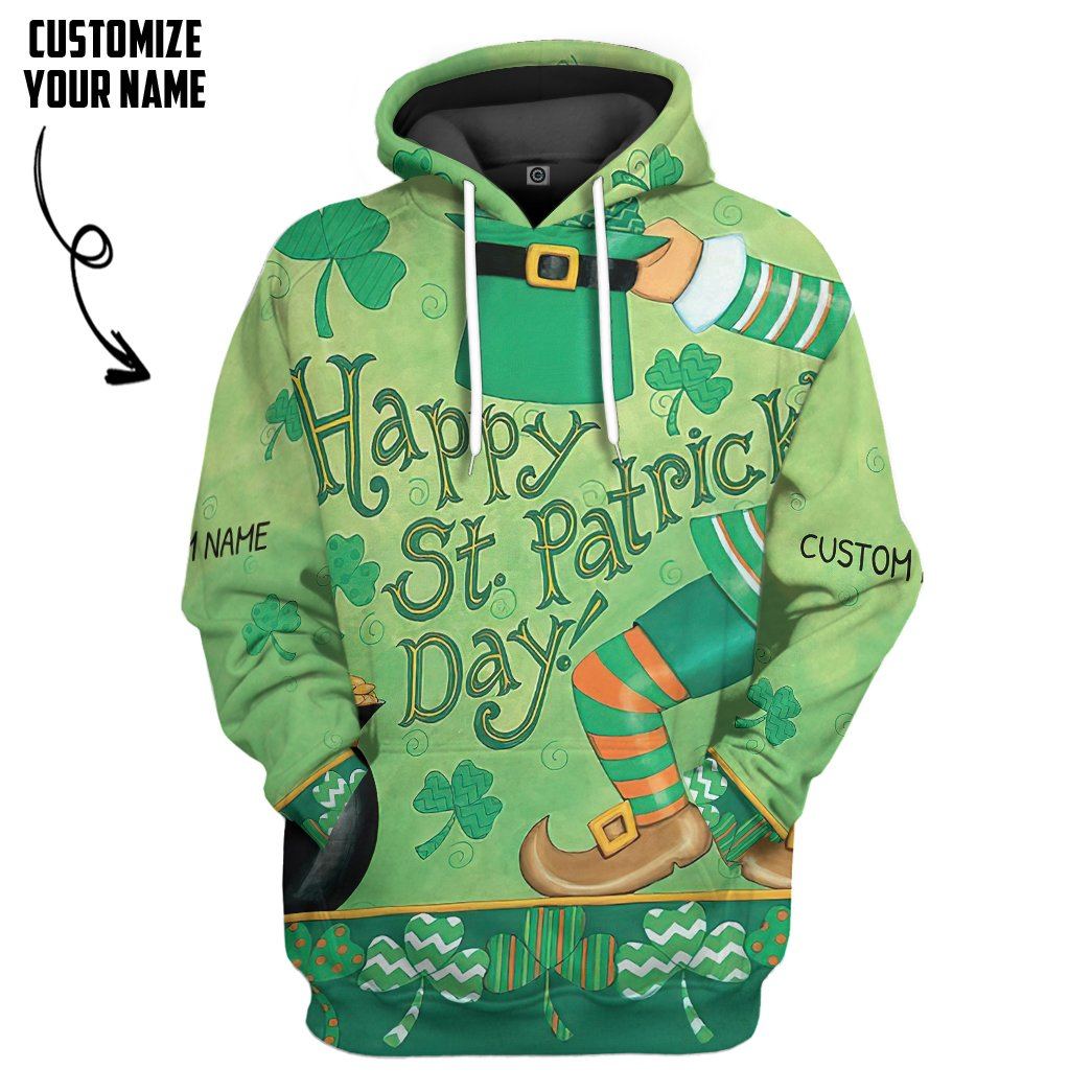 Gearhuman 3D Happy St Patrick's Day Custom Name Tshirt Hoodie Apparel GB01029 3D Apparel Hoodie S