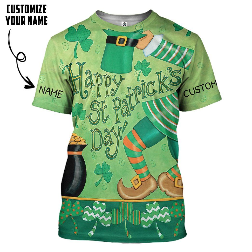 Gearhuman 3D Happy St Patrick's Day Custom Name Tshirt Hoodie Apparel GB01029 3D Apparel T-Shirt S
