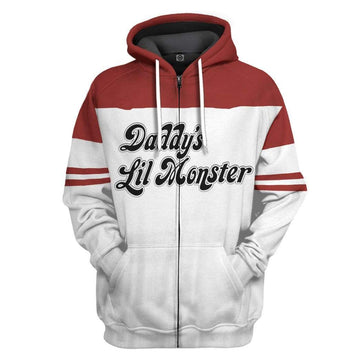 Gearhumans 3D Harley Quinn Daddys Lil Monster Custom Hoodie Apparel