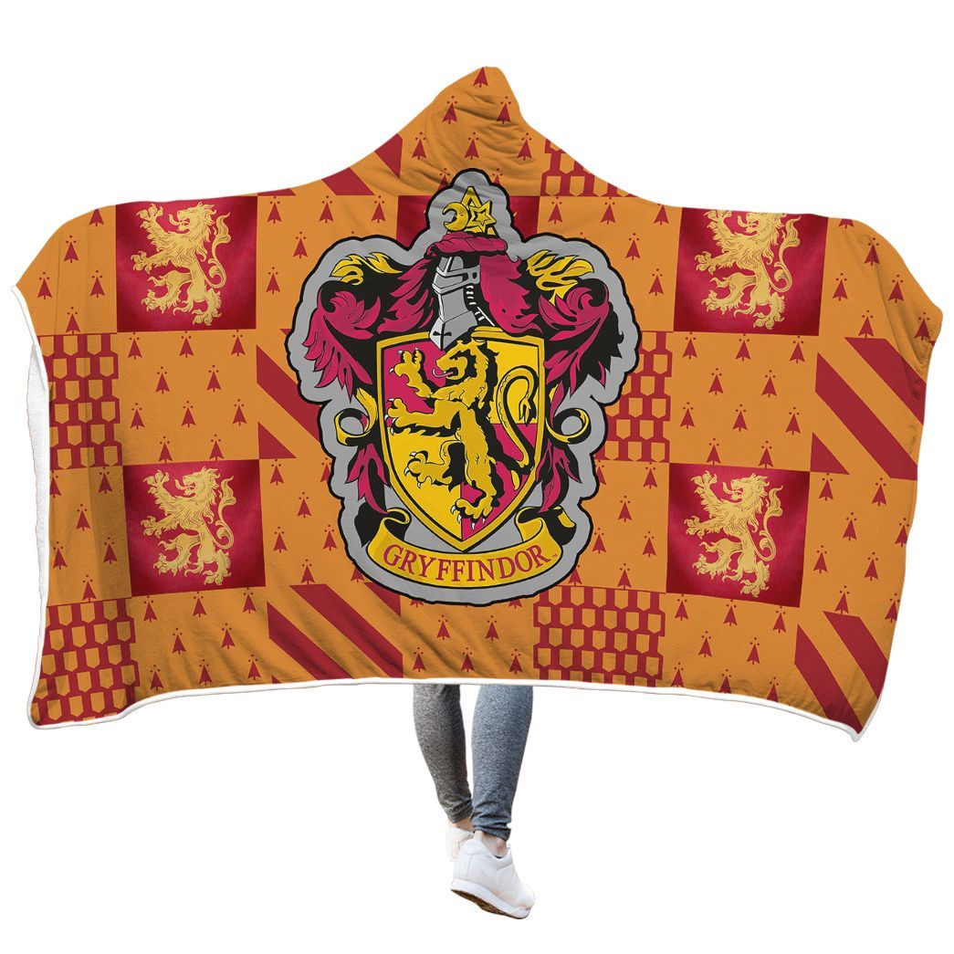 Gearhuman 3D Harry Potter Gryffindor Custom Hooded Blanket CW09123 Hooded Blanket M(51''x59'') 