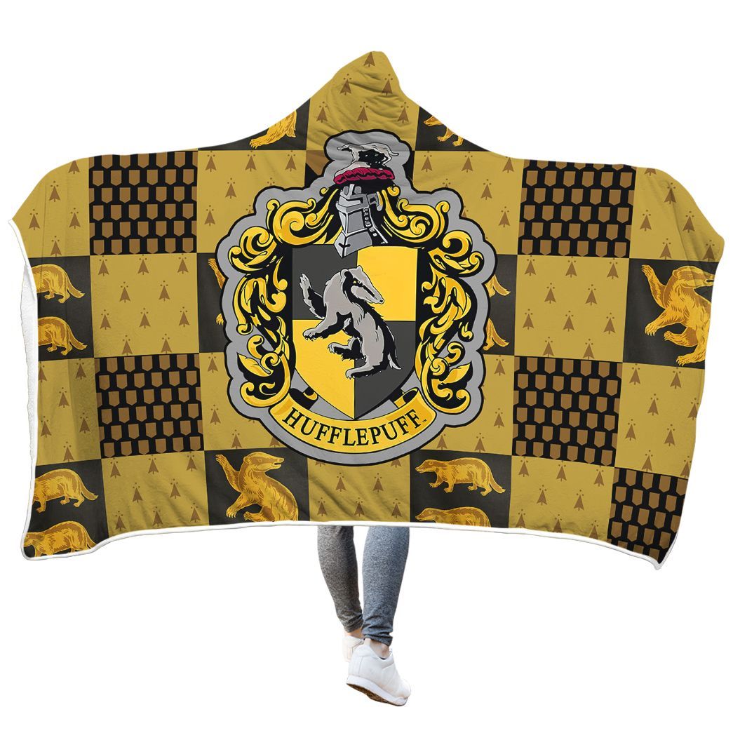 Gearhuman 3D Harry Potter Hufflepuff Custom Hooded Blanket CW09124 Hooded Blanket M(51''x59'') 