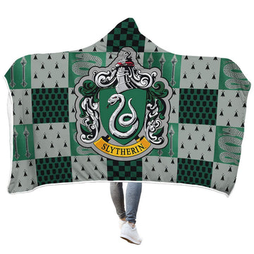 Gearhumans 3D Harry Potter Slytherin Custom Hooded Blanket