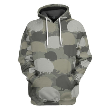 Gearhumans 3D Hedgehog Camo Custom Tshirt Hoodie Apparel