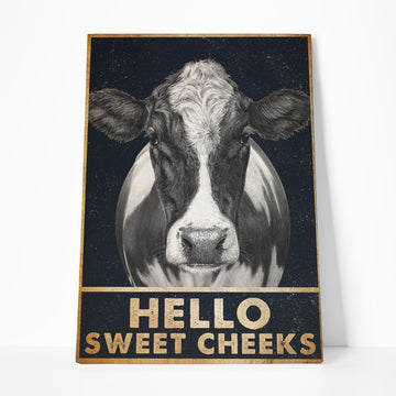 Gearhumans 3D Hello Sweet Cheeks Cow Canvas