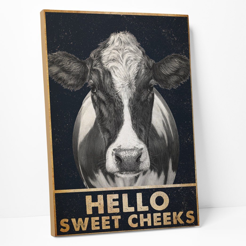 Gearhuman 3D Hello Sweet Cheeks Cow Canvas GB01036 Canvas