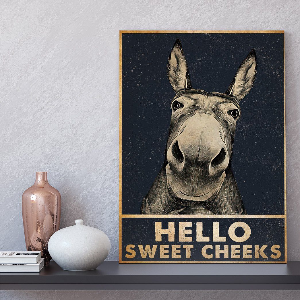 Gearhuman 3D Hello Sweet Cheeks Donkey Canvas GB01035 Canvas