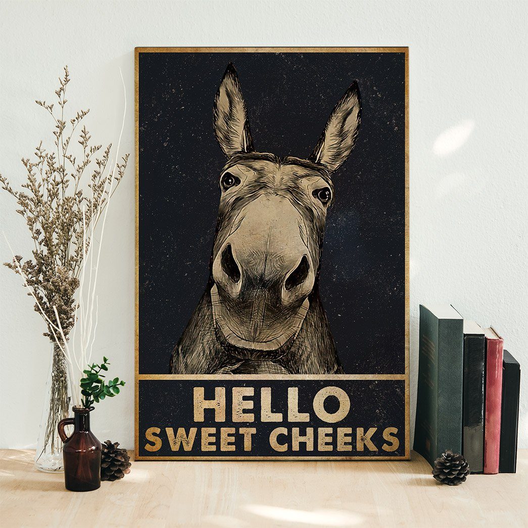 Gearhuman 3D Hello Sweet Cheeks Donkey Canvas GB01035 Canvas