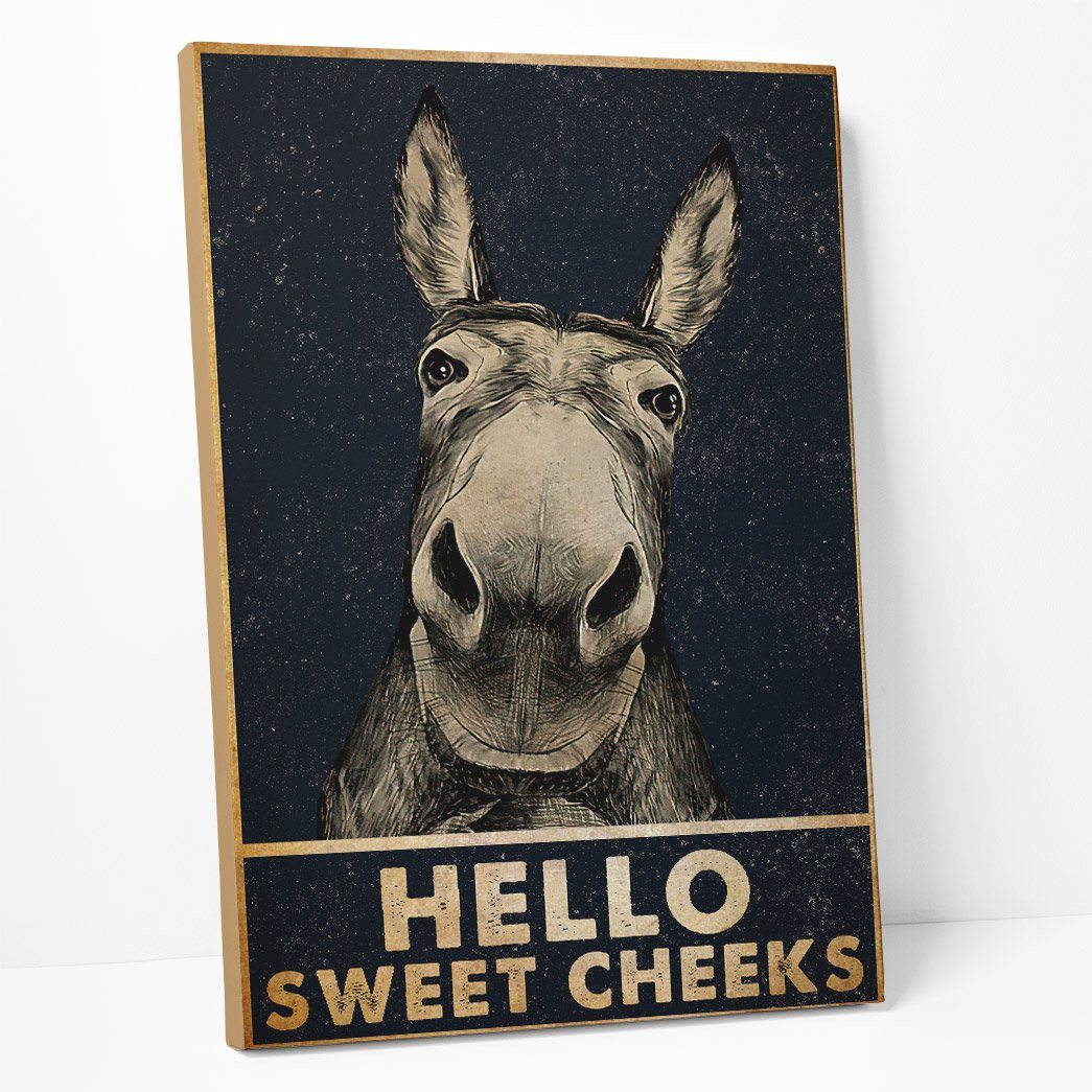 Gearhuman 3D Hello Sweet Cheeks Donkey Canvas GB01035 Canvas