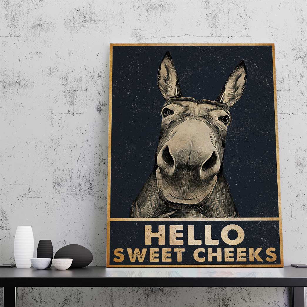 Gearhuman 3D Hello Sweet Cheeks Donkey Canvas GB01035 Canvas