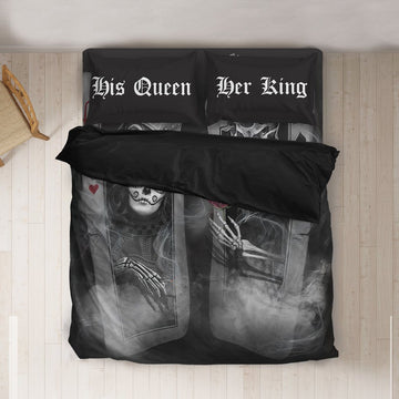 Gearhumans 3D Her King His Queen Bedding Set