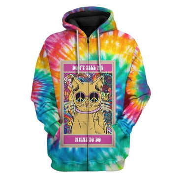 Gearhumans 3D Hippie Cat Custom Hoodie Apparel