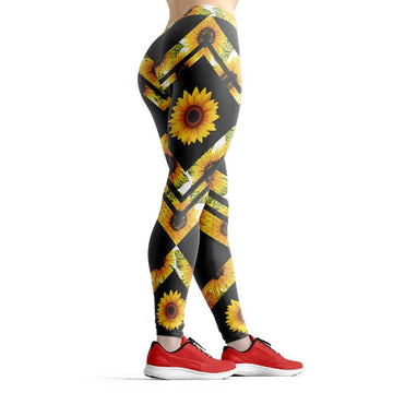 Gearhumans 3D Hippie Sunflower Custom Legging