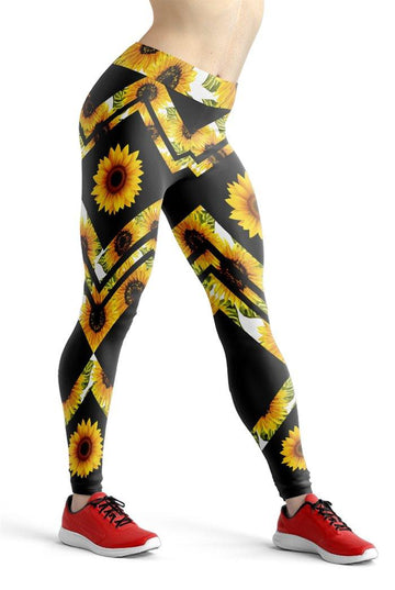 Gearhumans 3D Hippie Sunflower Custom Legging