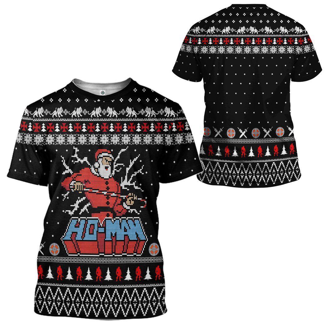 Gearhuman 3D Ho Man Ugly Christmas Sweater Custom Tshirt Hoodie Apparel GV30108 3D Apparel 