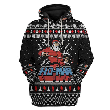 Gearhuman 3D Ho Man Ugly Christmas Sweater Custom Tshirt Hoodie Apparel GV30108 3D Apparel Hoodie S 