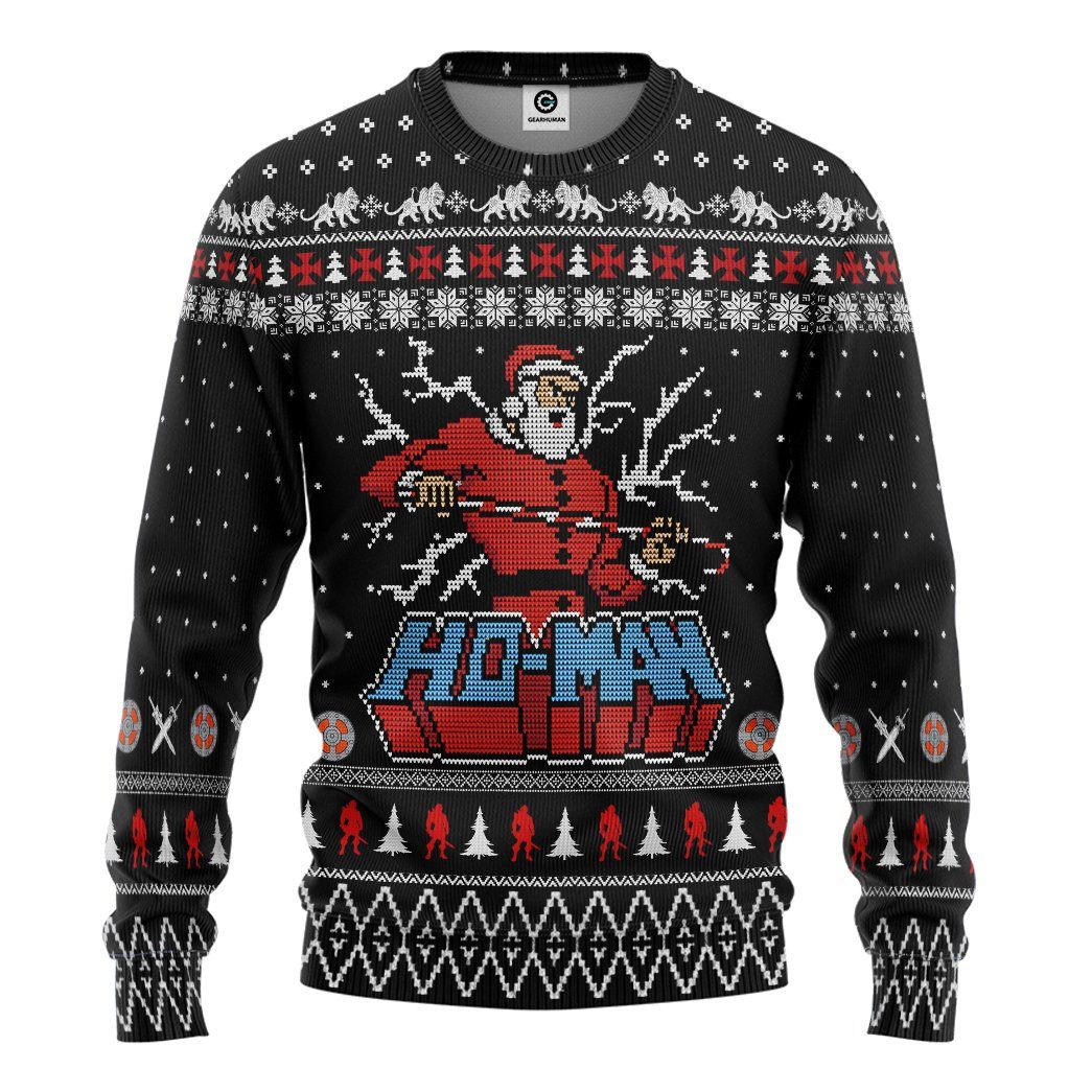 Gearhuman 3D Ho Man Ugly Christmas Sweater Custom Tshirt Hoodie Apparel GV30108 3D Apparel Long Sleeve S 
