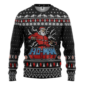 Gearhumans 3D Ho Man Ugly Christmas Sweater Custom Tshirt Hoodie Apparel