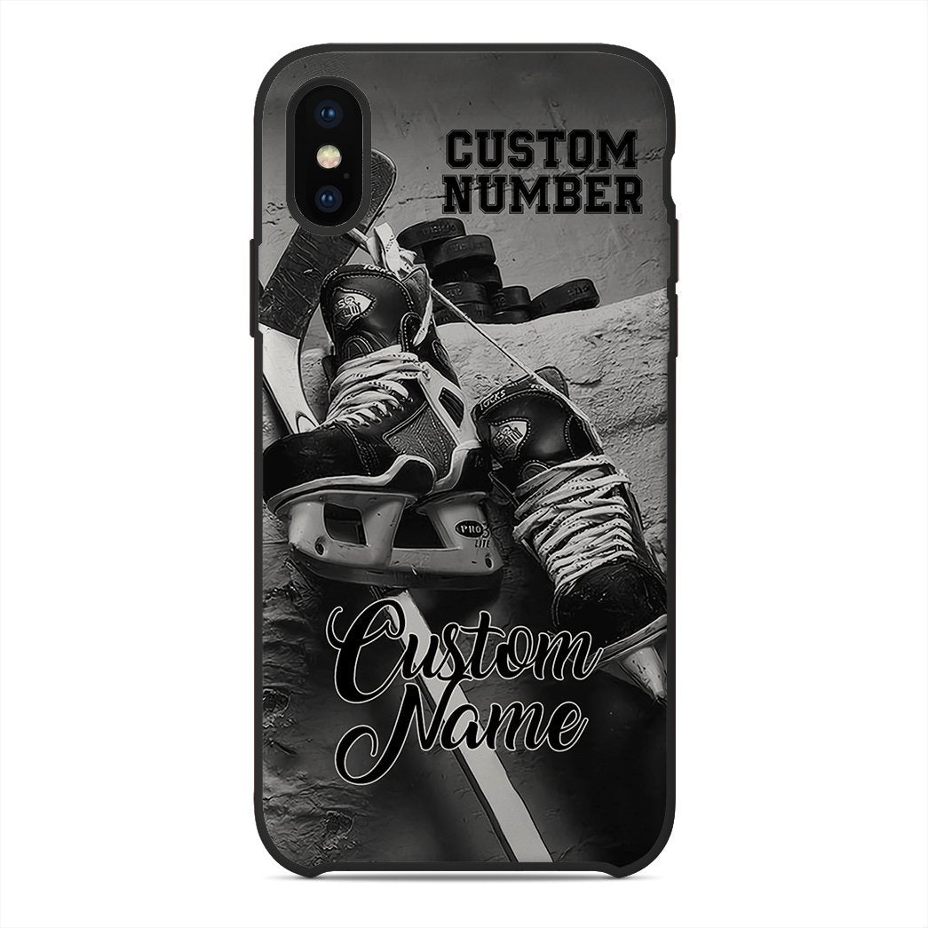 Gearhuman 3D Hockey Custom Name Glass Phone Case Cover GB17115 Glass Phone Case Iphone X 
