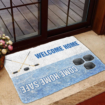 Gearhumans 3D Hockey Welcome Home Custom Doormat