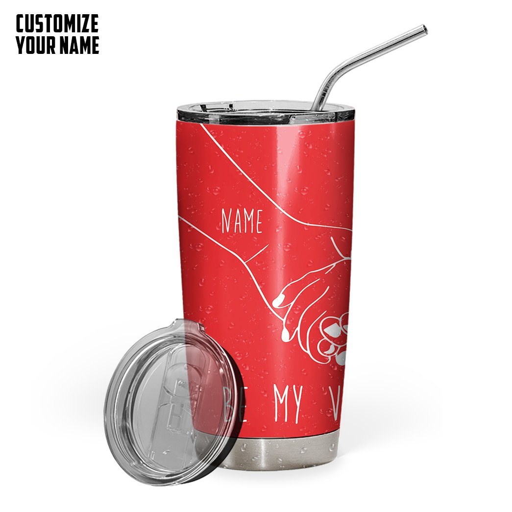 GearHuman 3D Holding Hands Custom Name Tumbler GR31129 Tumbler 