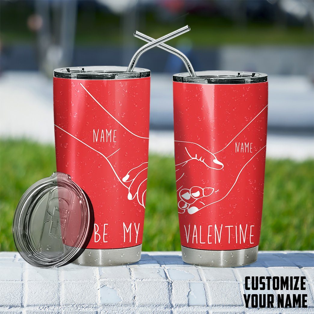 GearHuman 3D Holding Hands Custom Name Tumbler GR31129 Tumbler 