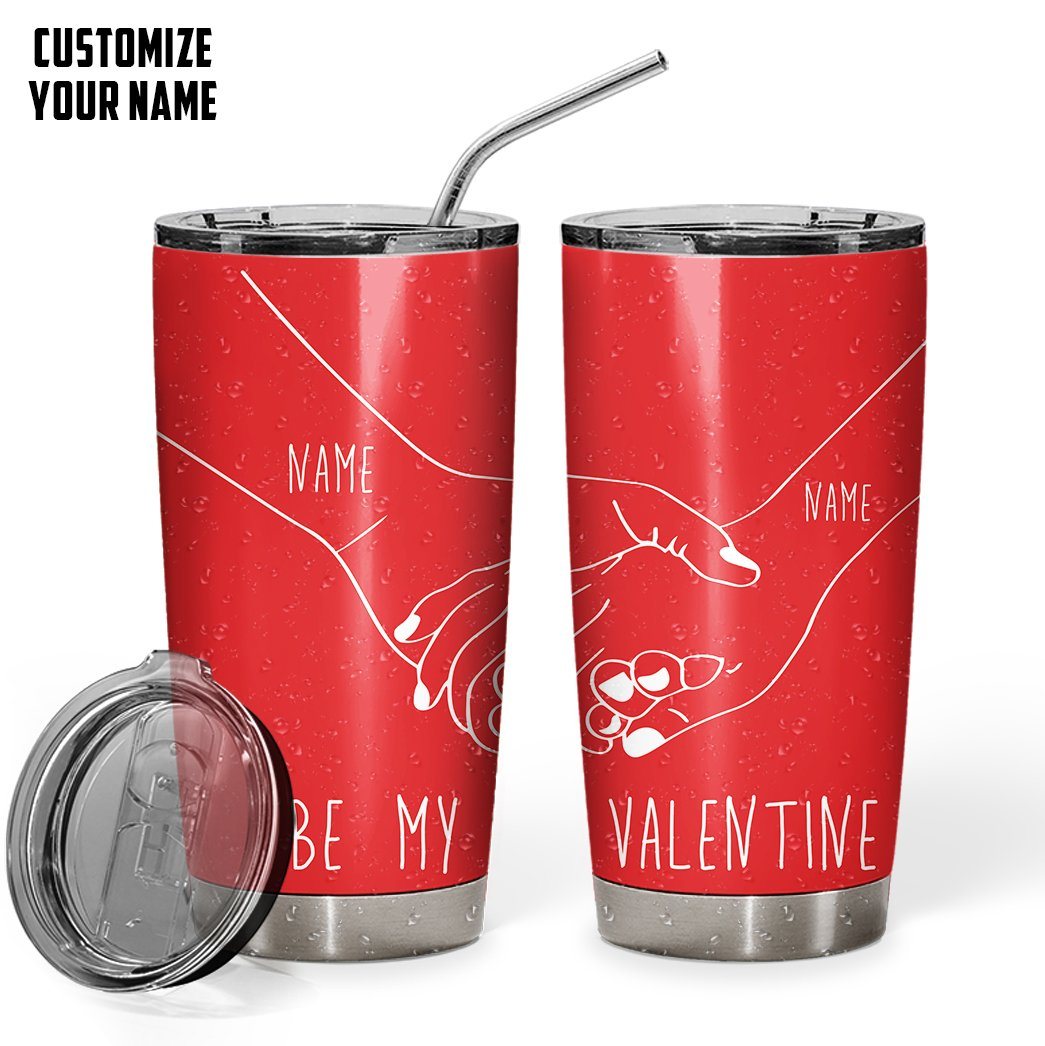 GearHuman 3D Holding Hands Custom Name Tumbler GR31129 Tumbler Short 20oz 