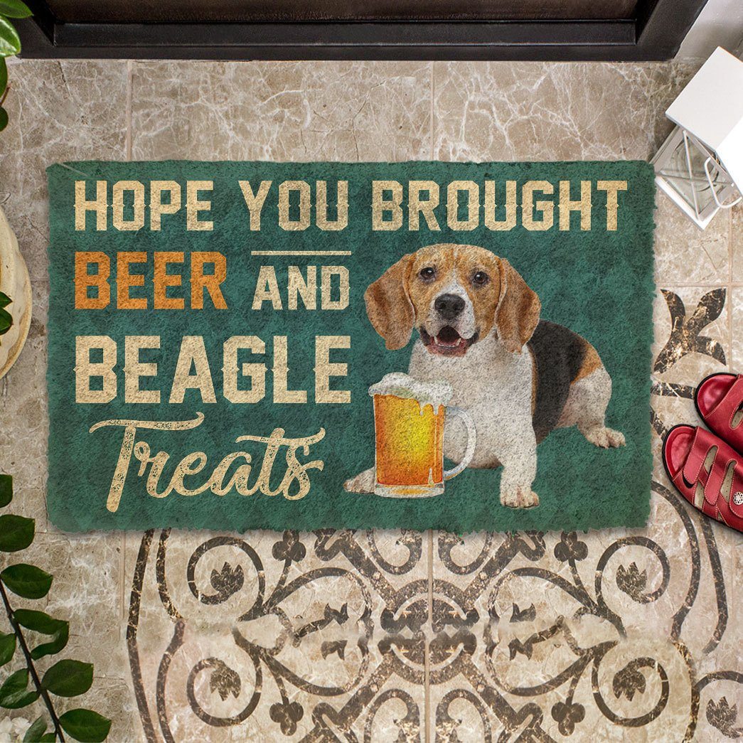 Gearhuman 3D Hope You Brought Beer And Beagle Treats Doormat GK29012 Doormat