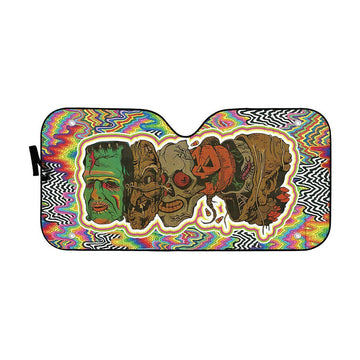 Gearhumans 3D Horror Halloween Custom Car Auto Sunshade