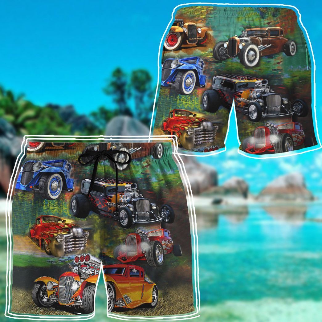 Gearhuman 3D Hot Rod Awesome Hawaii Shirt ZK17062113 Short Sleeve Shirt 