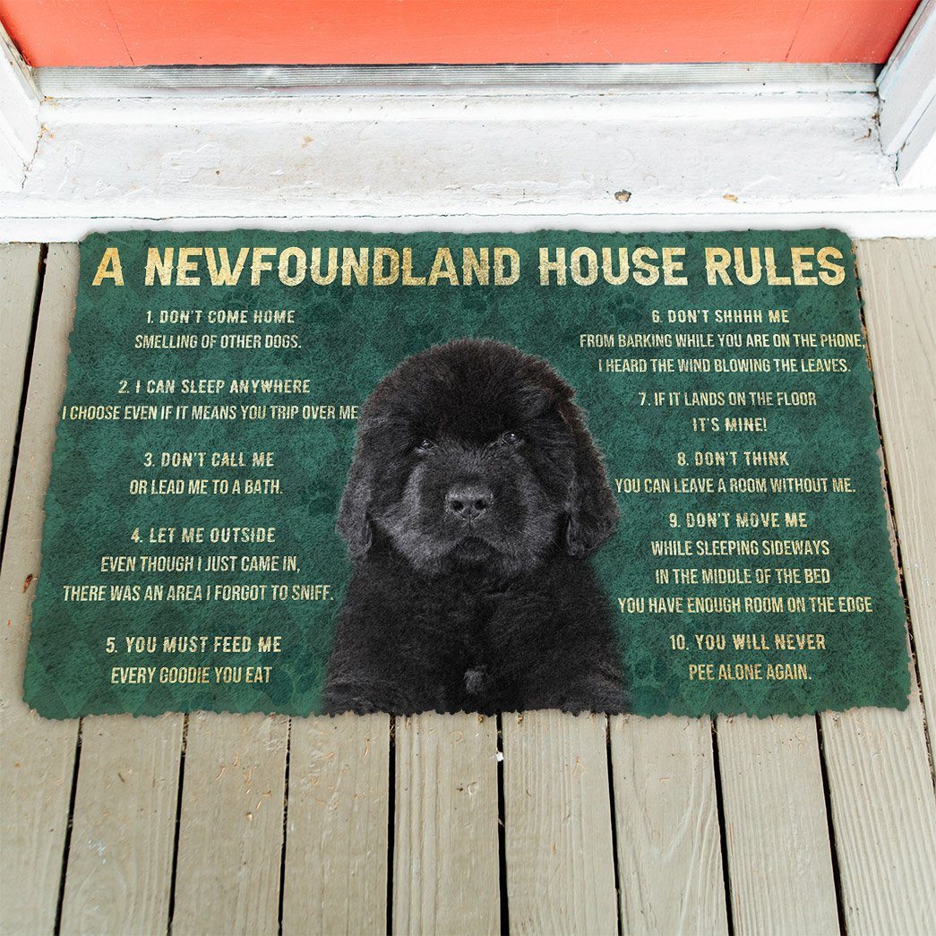 Gearhuman 3D House Rules Newfoundland Dog Doormat GV18025 Doormat