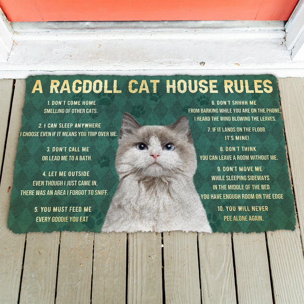 Gearhuman 3D House Rules Ragdoll Cat Doormat GV18022 Doormat