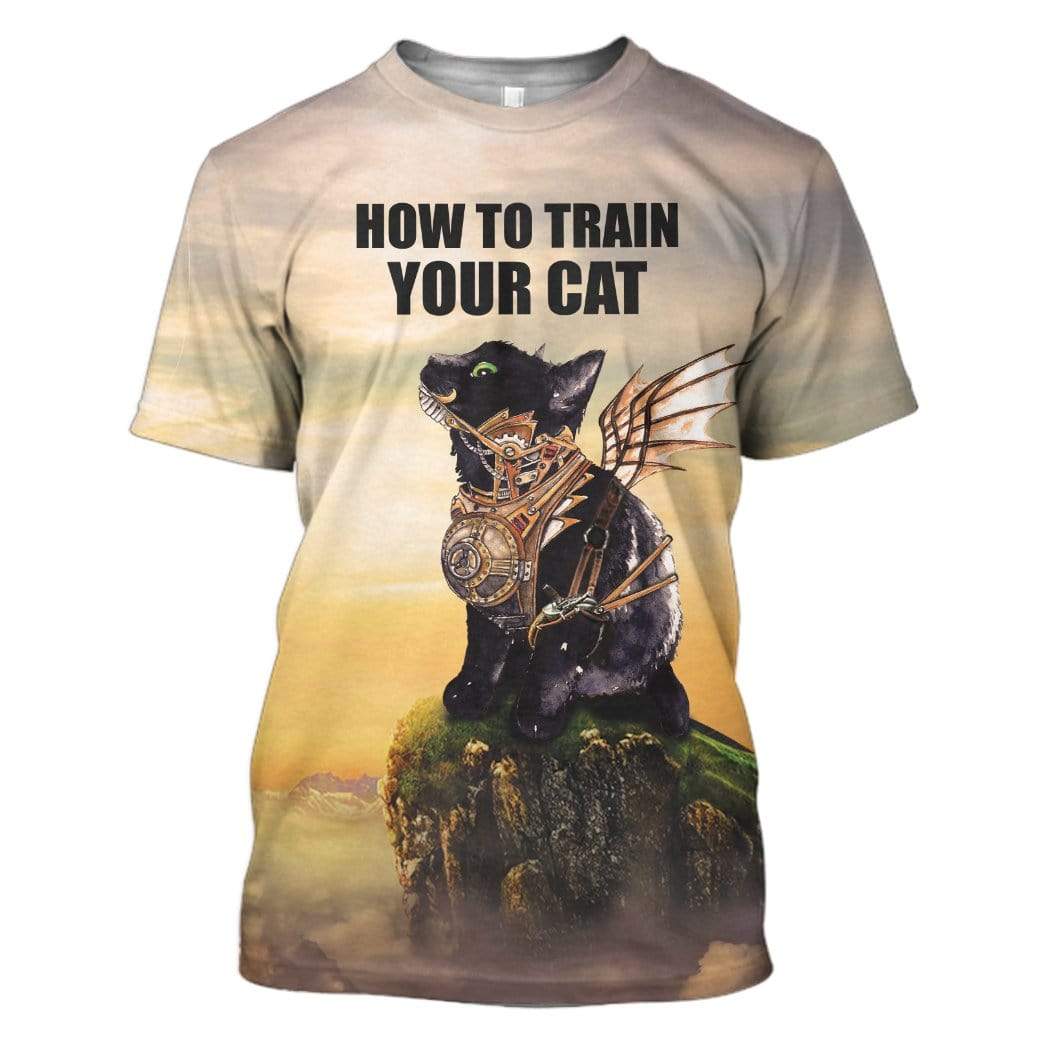 Gearhuman 3D How To Train Your Cat Custom T-Shirts Hoodies Apparel GT14027 3D Custom Fleece Hoodies T-Shirt S 
