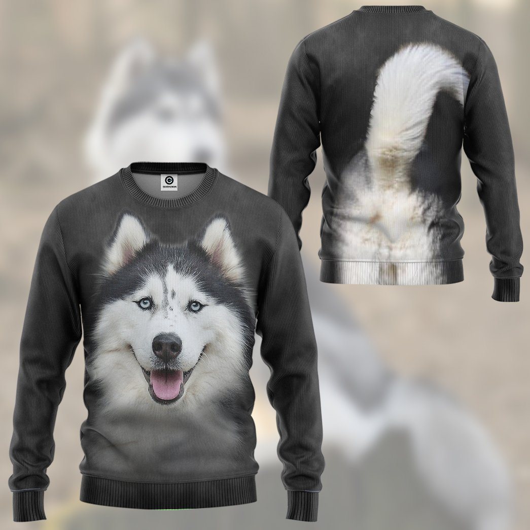 Gearhuman 3D Husky Dog Tshirt Hoodie Apparel GV05034 3D Apparel