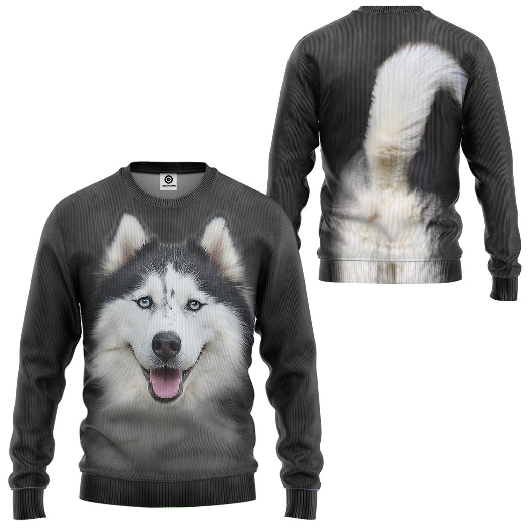 Gearhuman 3D Husky Dog Tshirt Hoodie Apparel GV05034 3D Apparel