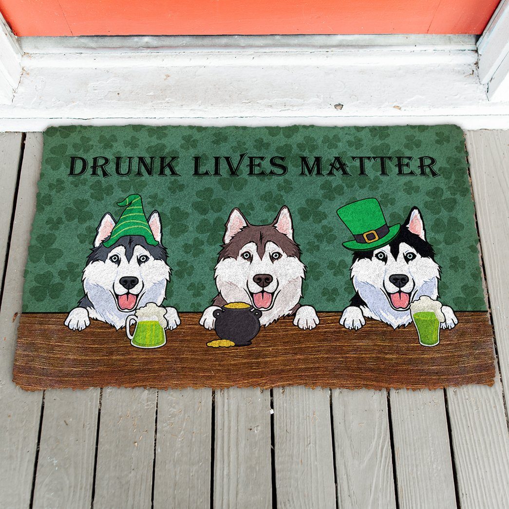 Gearhuman 3D Husky Drunk Lives Matter Doormat GK26019 Doormat