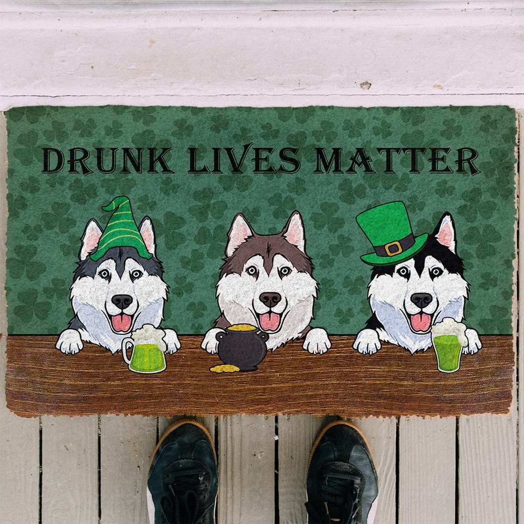 Gearhuman 3D Husky Drunk Lives Matter Doormat GK26019 Doormat