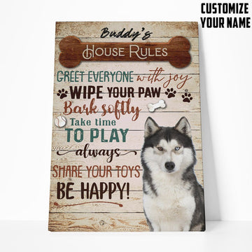 Gearhumans 3D Husky House Rules Custom Name Canvas