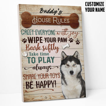 Gearhumans 3D Husky House Rules Custom Name Canvas