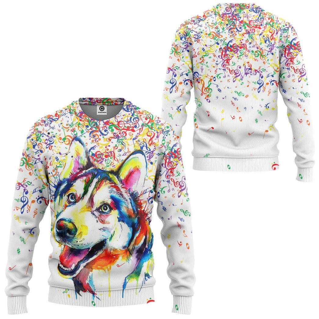 Gearhuman 3D Husky Music Tshirt Hoodie Apprarel GB100314 3D Apparel