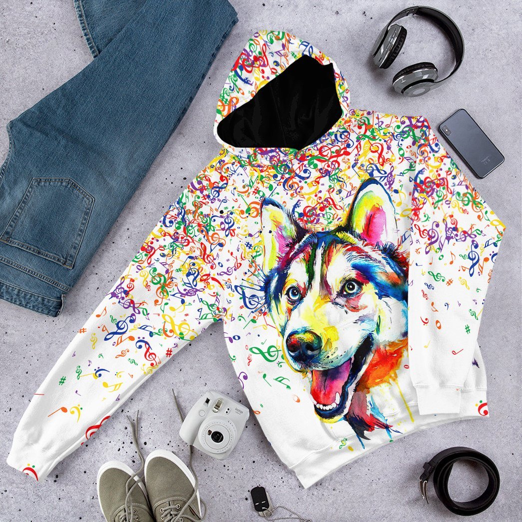 Gearhuman 3D Husky Music Tshirt Hoodie Apprarel GB100314 3D Apparel